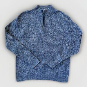 Fairlane Cashmere/Cotton Quarter Zip Pullover Sweater Men's Size Medium Grey
